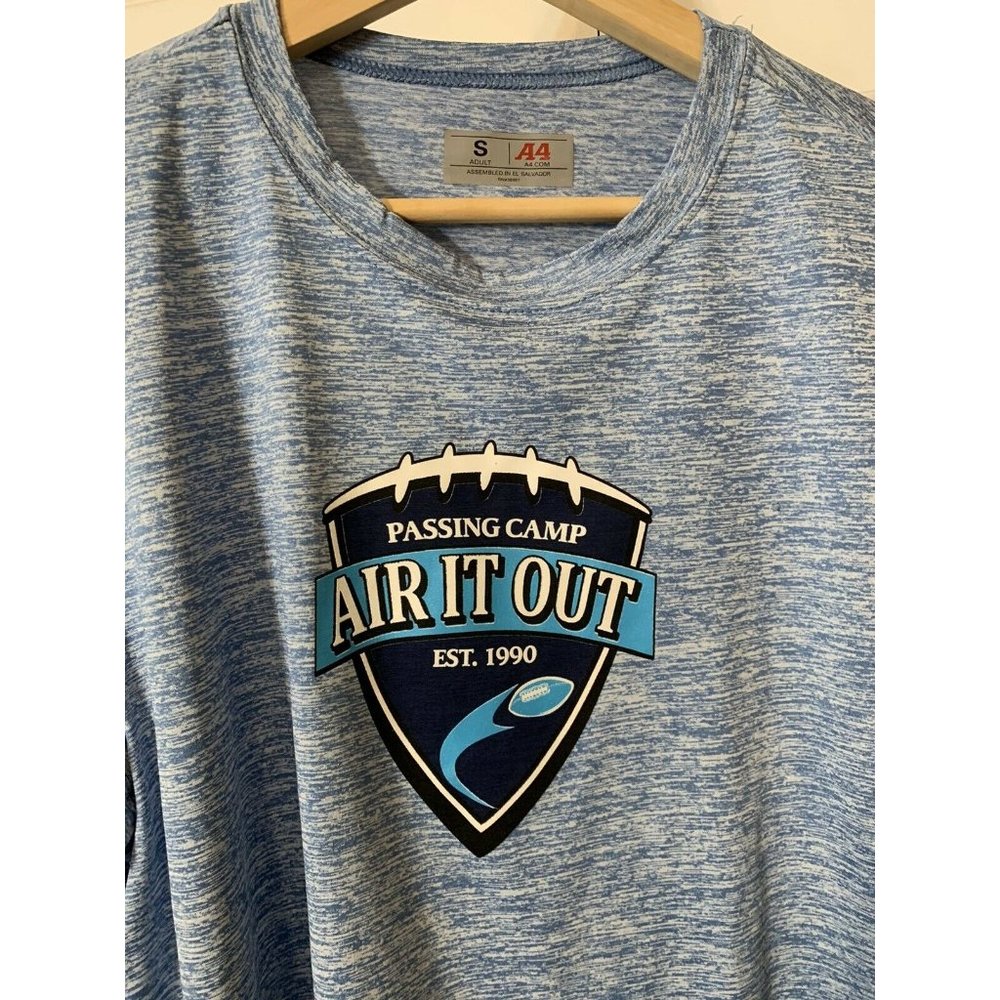 A4.com Air It Out Passing Camp Football Blue T-Shirt‎ Sz S